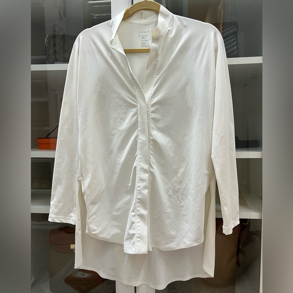 ADAY Something Borrowed White Button-Up Shirt